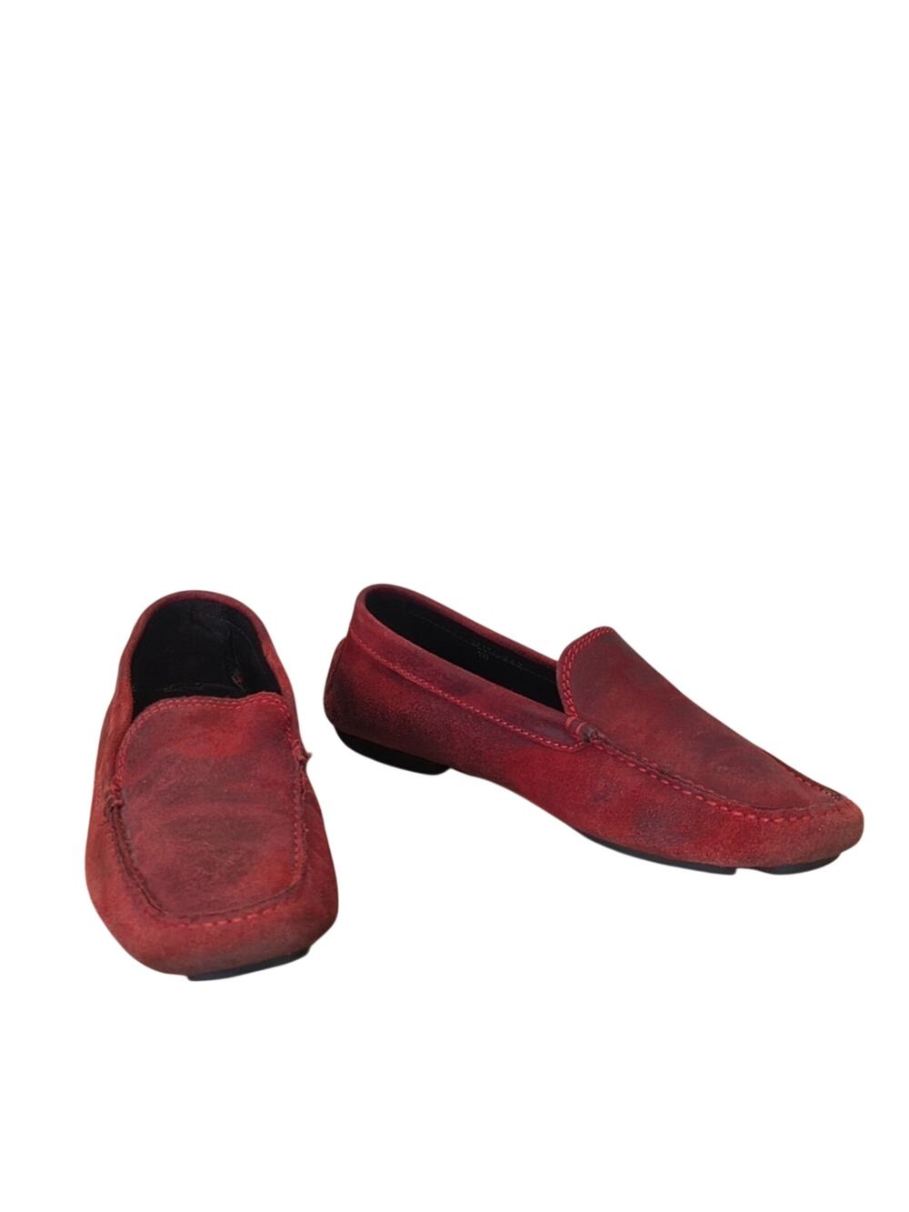 Donald J. Pliner Made in Italy Vesta Red Distressed Driving Mocassins Size 6.5